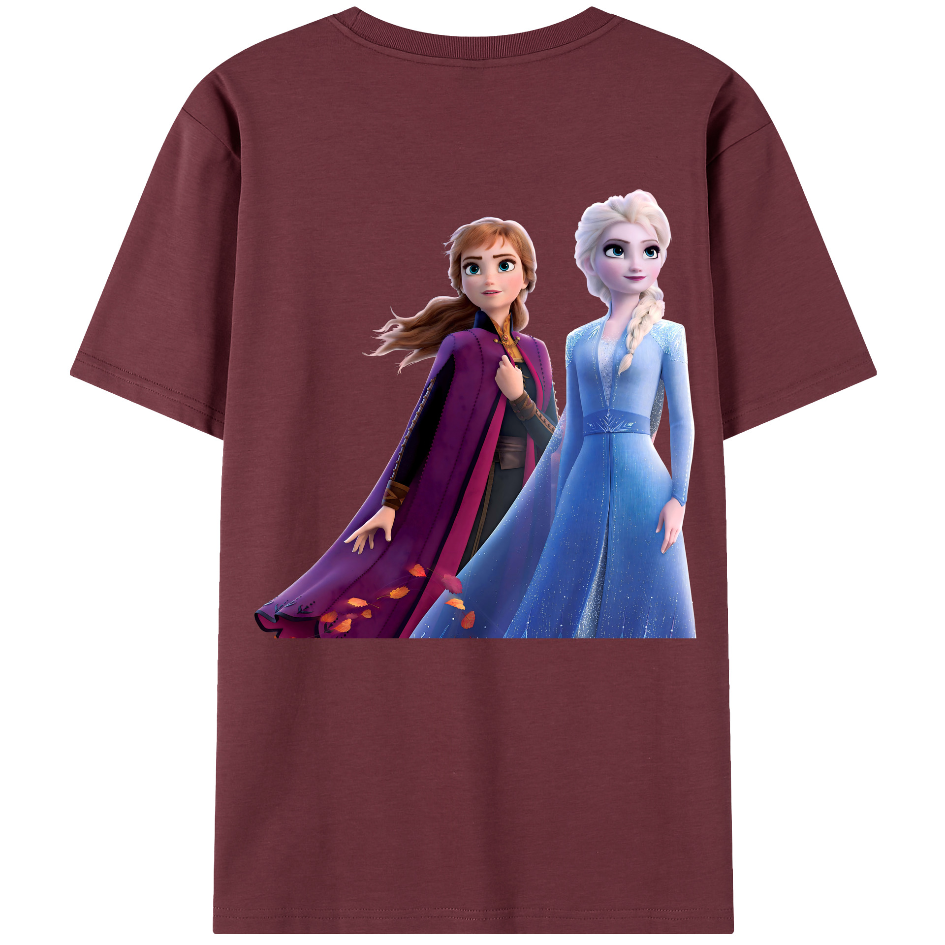 （画像用） アナと雪の女王 アンナ エルサ Frozen Anna Elsa 綿100％半袖Tシャツ（背面プリント）